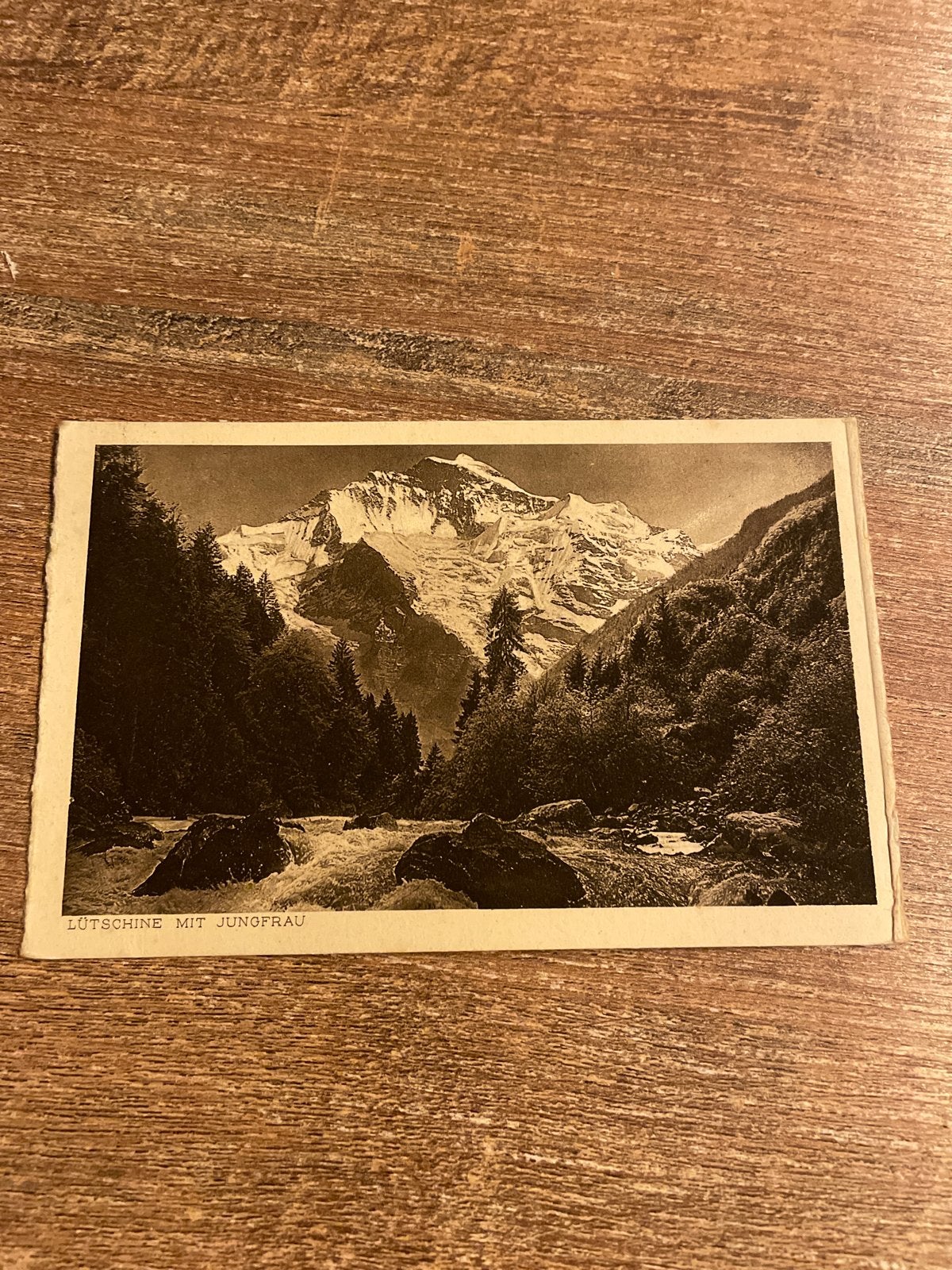 Oude ansichtkaart: Lütschine mit Jungfrau, Zwitserland, Ophalen of Verzenden, Voor 1920, Gelopen, Overig Europa