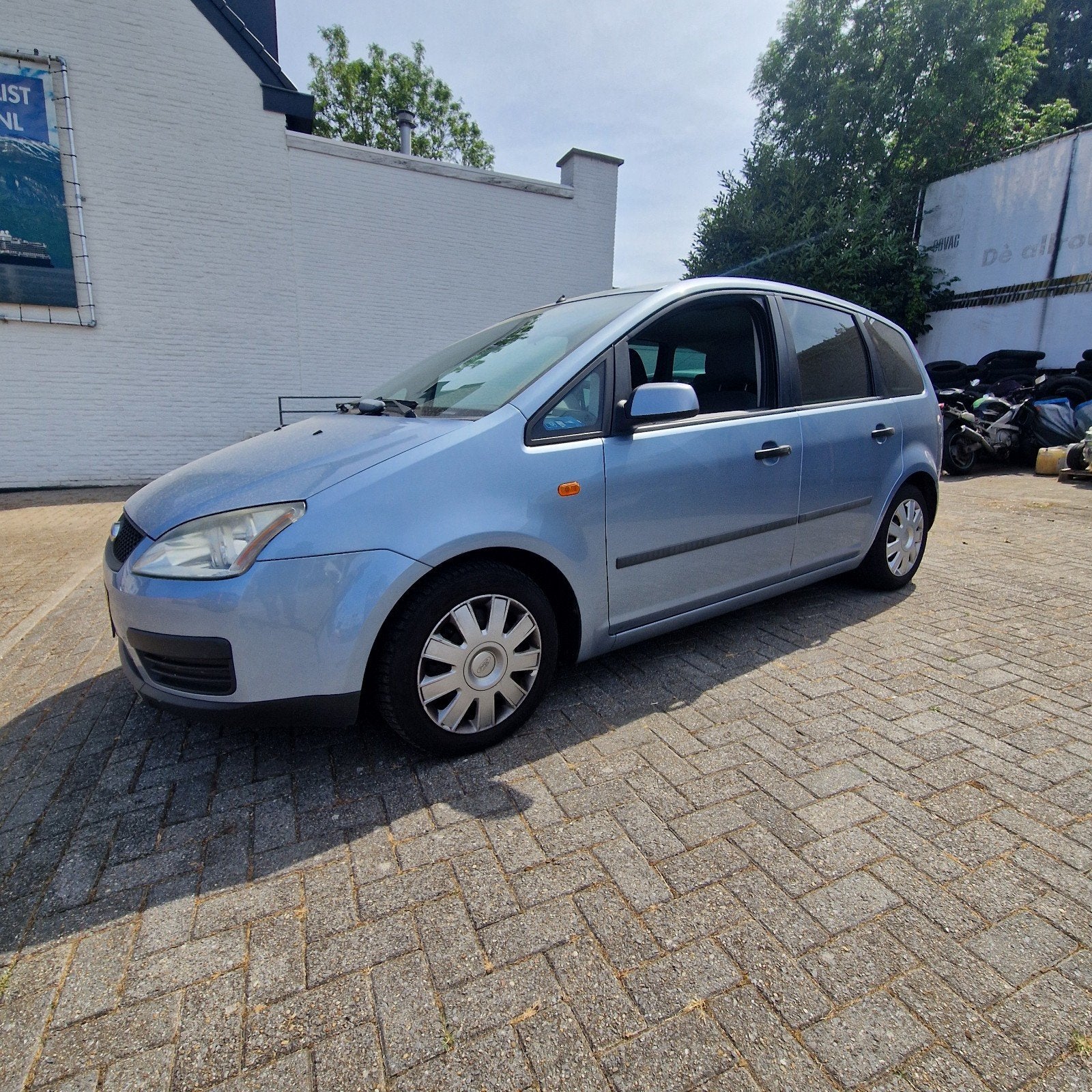 Ford C-Max 1.6 74KW 2004 Grijs, Auto's, Voorwielaandrijving, 1596 cc, 4 cilinders, 100 pk