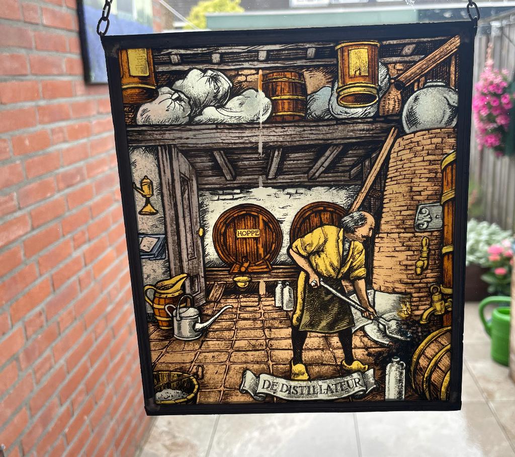 glas in lood RAAMHANGER:  DE DISTILLATEUR - WD014, Waddinxveen, Minder dan 50 cm, Gebruikt, Ophalen of Verzenden