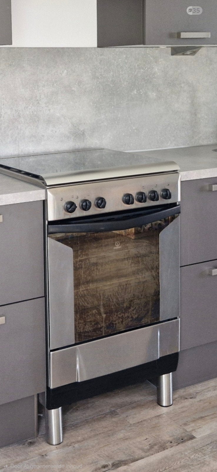Gasfornuis 4-pits Indesit, Ophalen, Gebruikt, 60 cm of meer, 4 kookzones