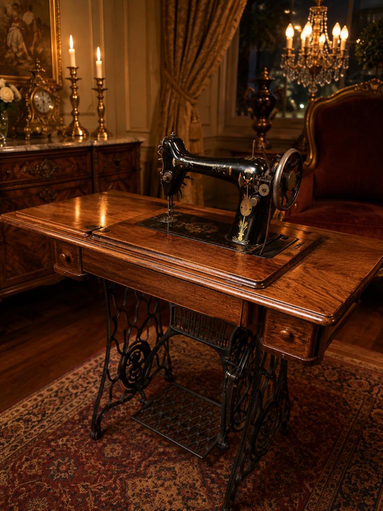 Antieke Singer Naaimachine met Houten Tafel, Antiek en Kunst, Antiek | Naaimachines, Ophalen