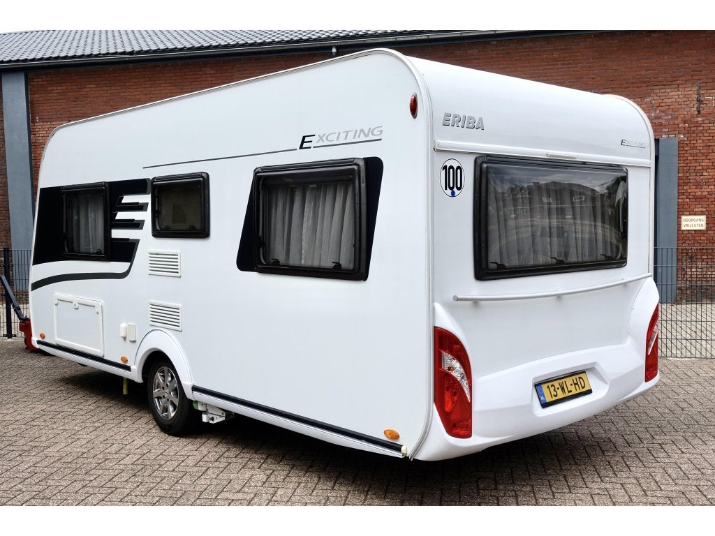 Hymer Eriba Exciting 465 Mover Voortent Fietsrek 1500KG 2014, Rondzit, Dwarsbed, Bedrijf, Schokbreker