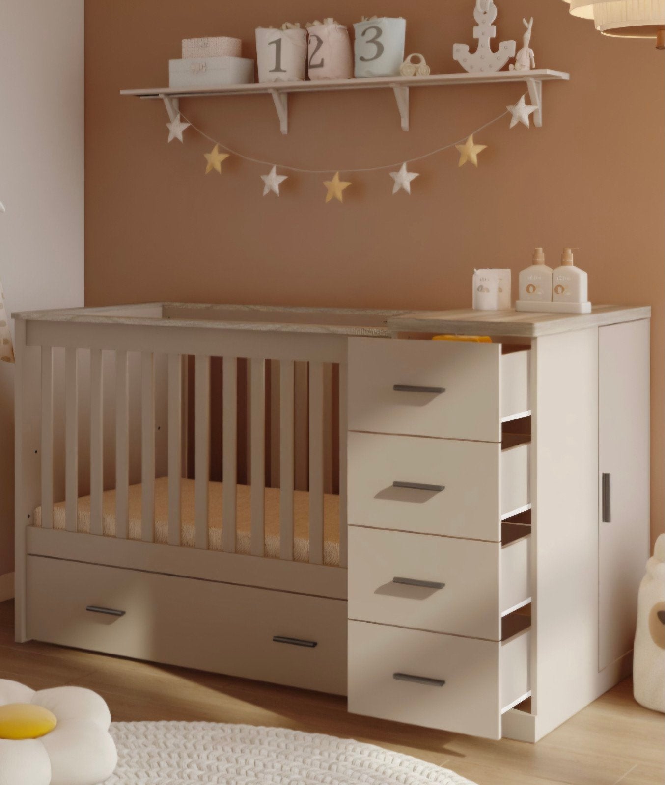 Baby bed combi ledikant, Kinderen en Baby's, Kinderkamer | Complete kinderkamers, Ophalen of Verzenden, Jongetje of Meisje