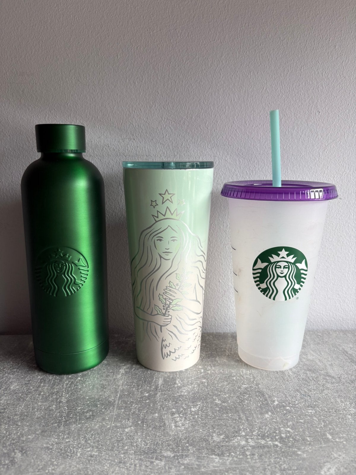 3 herbruikbare bekers van de Starbucks, Huis en Inrichting, Thermoskan, Ophalen of Verzenden, Zo goed als nieuw, Overige stijlen