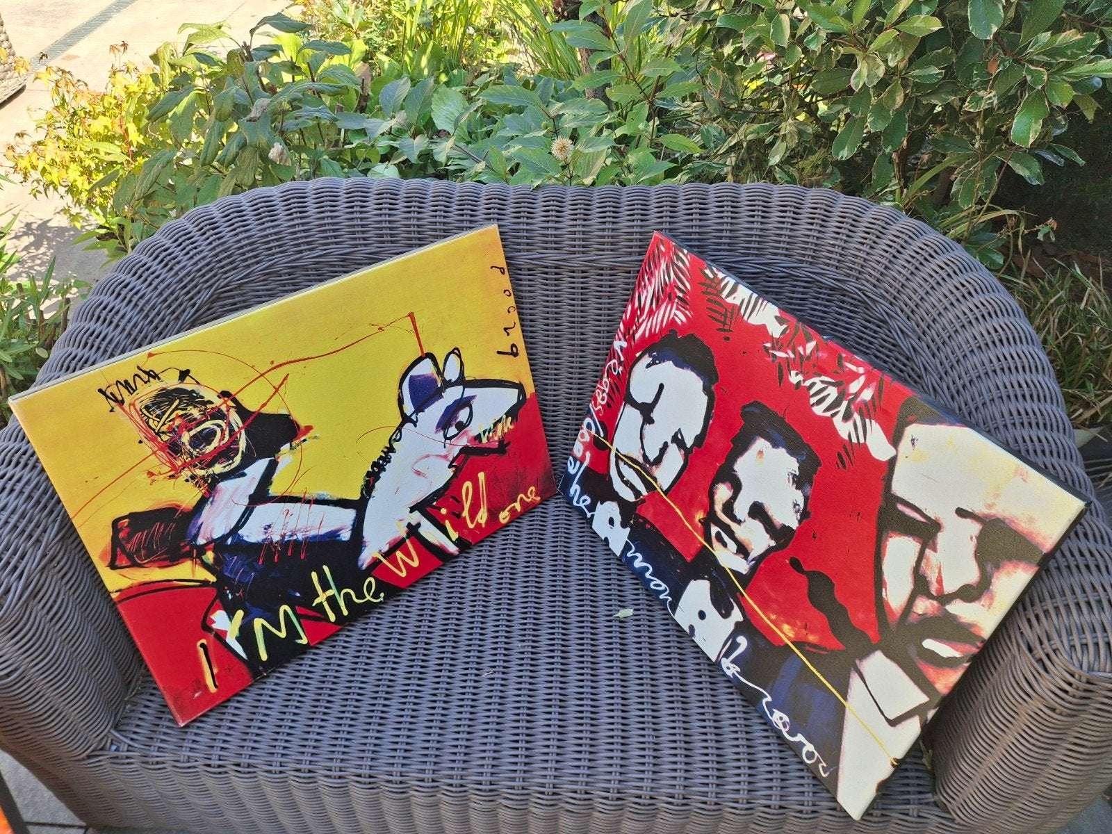 Herman Brood canvasdoeken 2 stuks, Antiek en Kunst, Ophalen, Figuren, Kunststof, Print