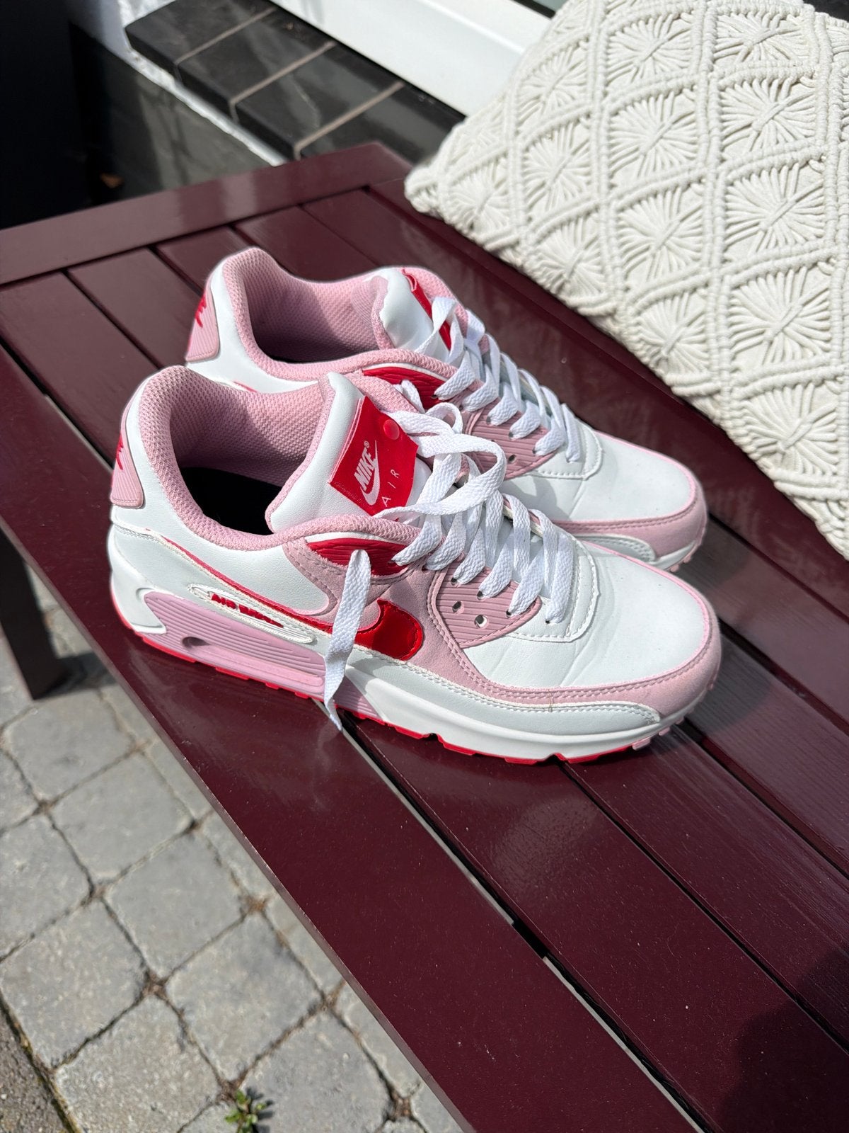 Nike Air Max 90 Roze/Wit - Maat 40, Ophalen of Verzenden, Zo goed als nieuw, Roze, Sneakers of Gympen