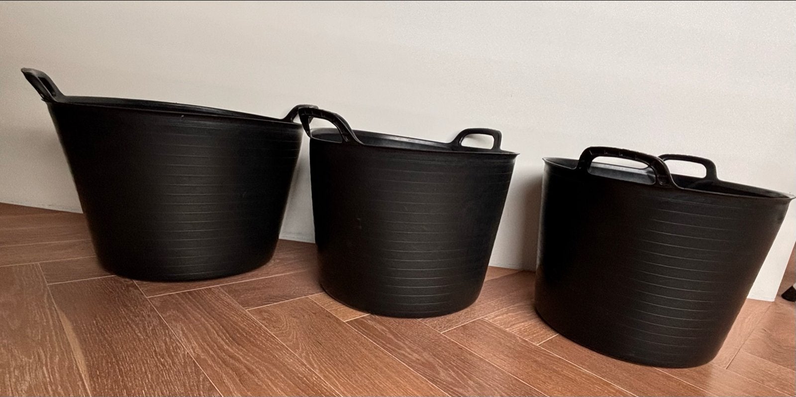 Set van 3 flexibele kuipen / speciekuipen (42L), Ophalen, Gebruikt, Kunststof, Met handgreep