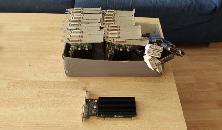 Partij Videokaarten 21st. Nvidia NVS 300 PCI-Express - DMS59, Ophalen of Verzenden, Zo goed als nieuw, GDDR3, Nvidia