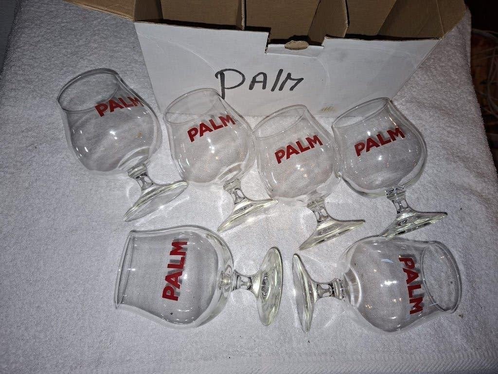 6 palm glazen in doos, nieuwstaat, Ophalen of Verzenden, Nieuw, Glas of Glazen, Palm