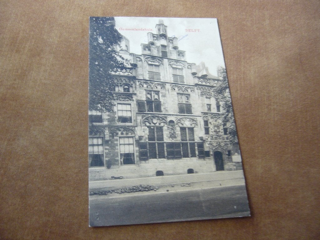 DELFT  =  GEMEENLANDSHUIS     BRIEFKAART 1909, Ophalen of Verzenden, Voor 1920, Gelopen, Zuid-Holland
