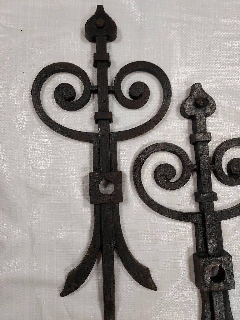 set antieke decoratief gesmede muurankers, Metaal, Klassiek, Ophalen of Verzenden, Zo goed als nieuw