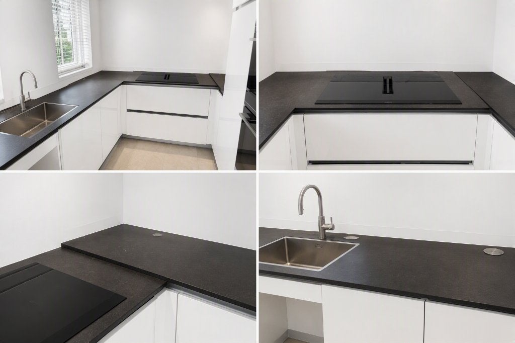 Keukenblad / aanrechtblad - composiet, Ophalen, Gebruikt, Wit, 200 cm of meer