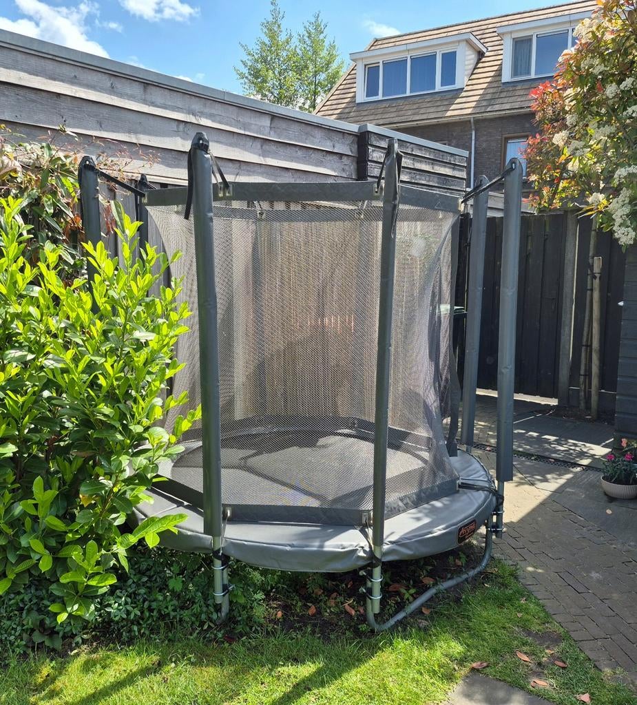 Trampoline Avyna Pro-line met veiligheidsnet, kleur grijs, Ophalen, Gebruikt