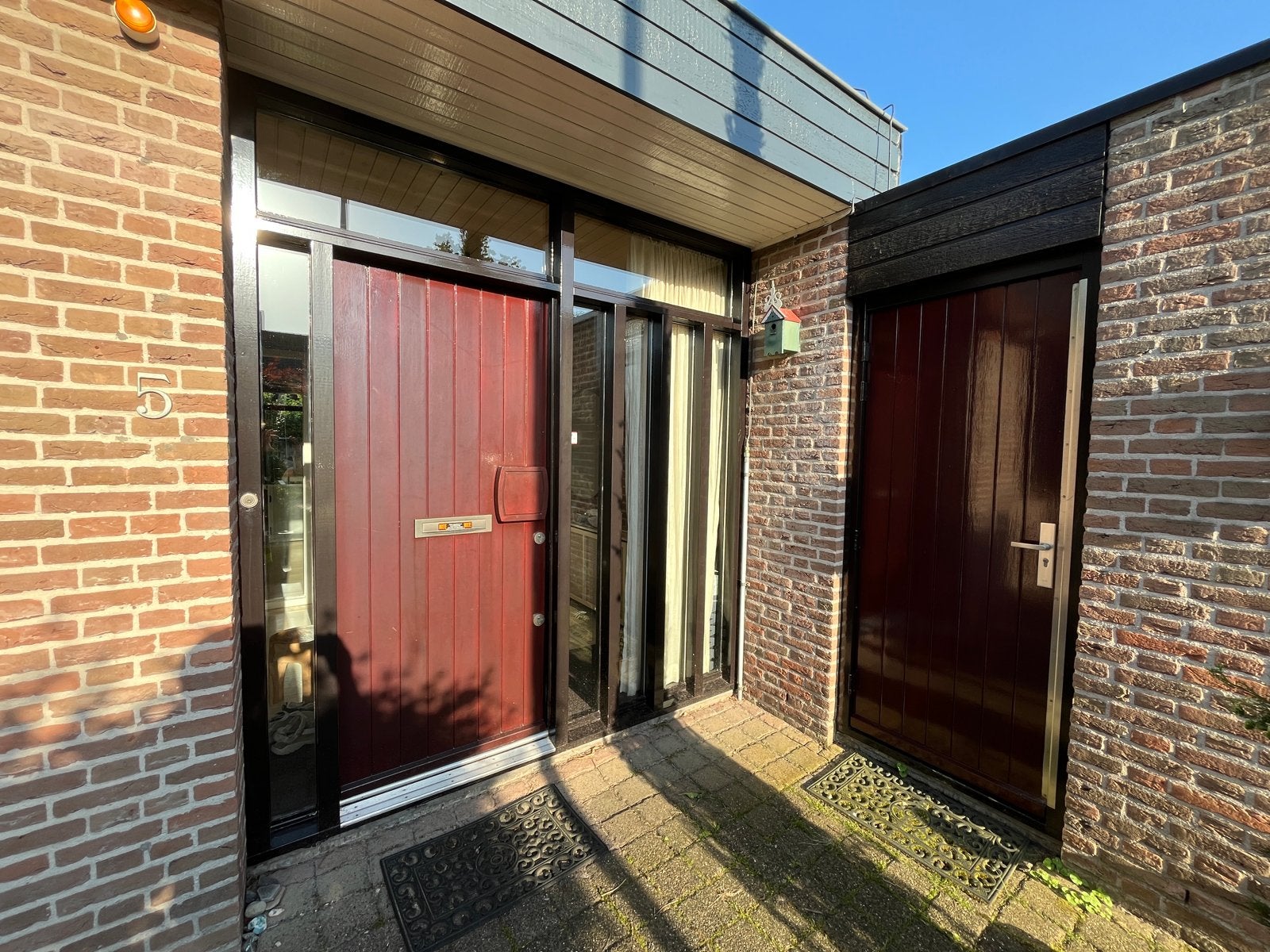 Massieve houten buitendeur met kozijn, Ophalen, Gebruikt, 80 tot 100 cm, Buitendeur
