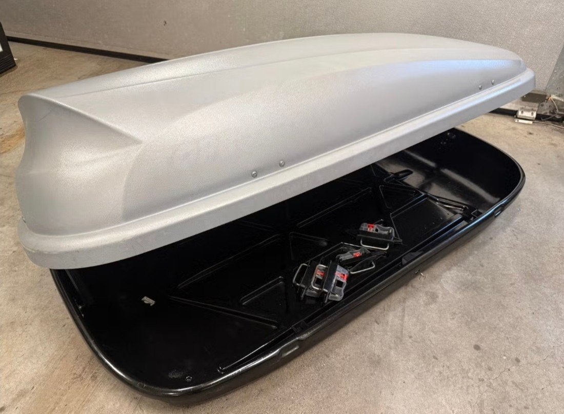 Te huur: Ruime Topbox 380 Dakkoffer ideaal voor extra bagage, Auto diversen, Ophalen, Gebruikt