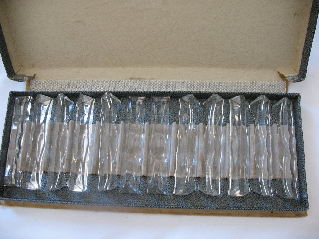 Glazen /Kristal Facet Bewerkt Bestekleggers, Antiek en Kunst, Ophalen of Verzenden