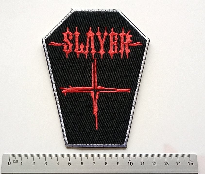 Slayer mooie  coffin patch 23 embroidered, Ophalen of Verzenden, Nieuw, Kleding