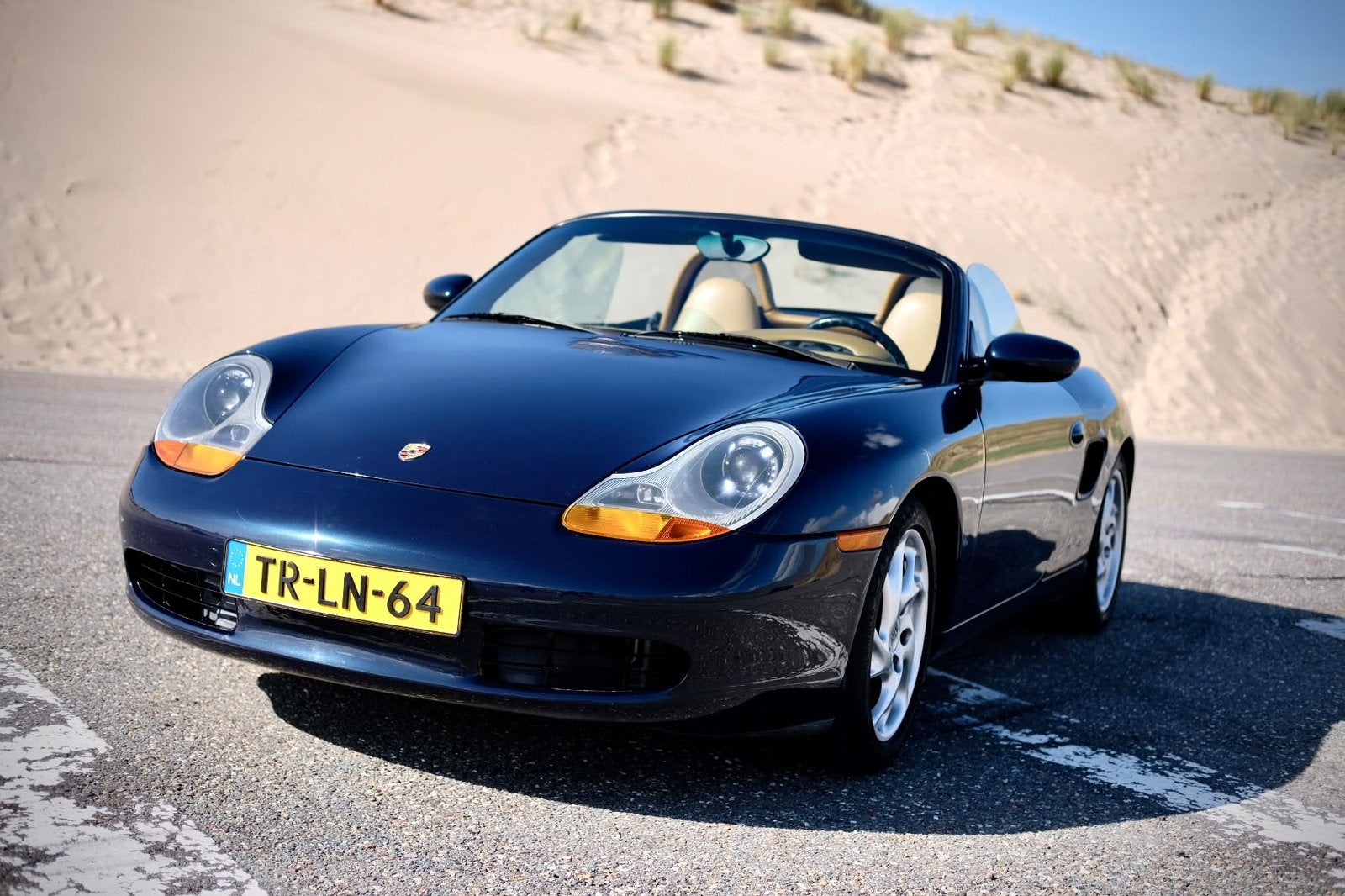 Porsche Boxster 2.5 AUT (Tiptronic) 1998 Blauw NAP en NL, Auto's, Achterwielaandrijving, Beige, Cabriolet, Blauw