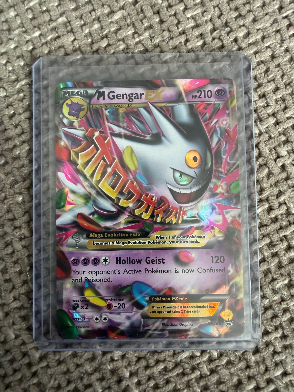 Mega M Gengar EX (XY166) - Hollow Geist, Ophalen of Verzenden, Zo goed als nieuw, Losse kaart, Foil