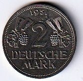 2  mark  1951  F  Duitsland. km. 111, Ophalen of Verzenden, Duitsland, Losse munt