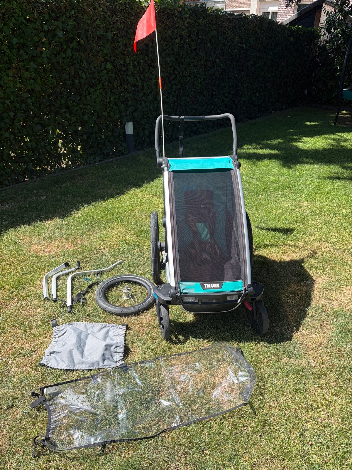 Thule Chariot Lite 1 Kinderkar/ fietskar met Jogging Kit, Fietsen en Brommers, Ophalen, Gebruikt, Opvouwbaar, 20 tot 40 kg