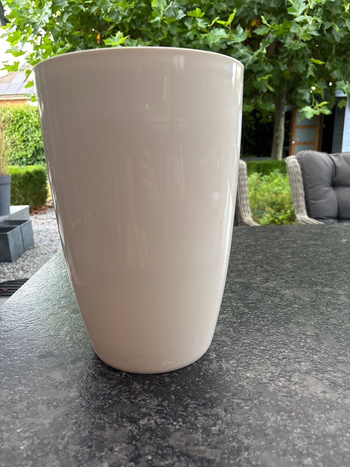 Elho Brussels Diamond High bloempot - Wit - 32,4 cm, Tuin en Terras, Ophalen, Kunststof, Rond, Binnen