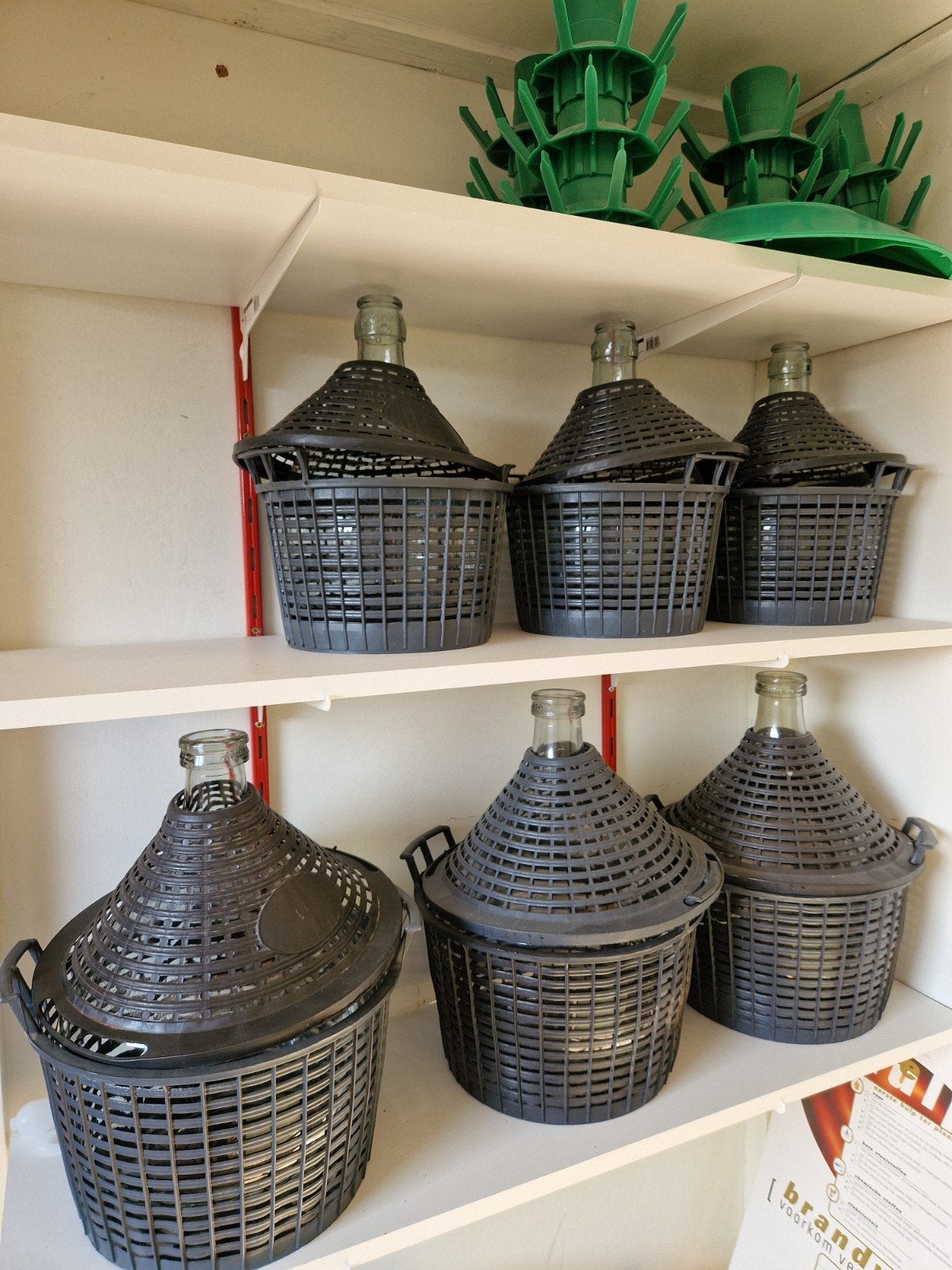 Gistingsflessen set: 3x10L, 3x5L met waterslot en lekrek, Ophalen, Gebruikt