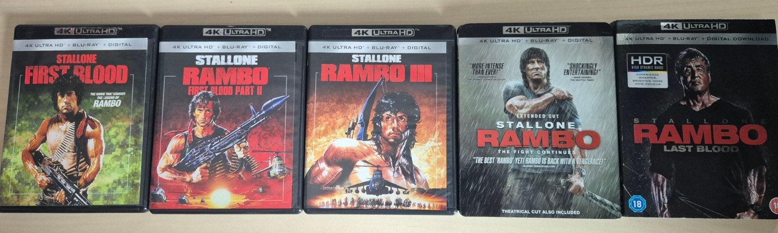 Rambo 4K collection Sylvester Stallone First Blood classic, Ophalen of Verzenden