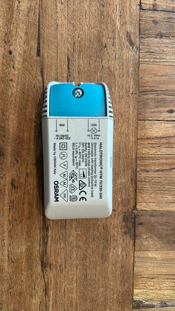 Transformator 12V 20-70W, Ophalen, Zo goed als nieuw, Overige materialen, Plafondspot of Wandspot