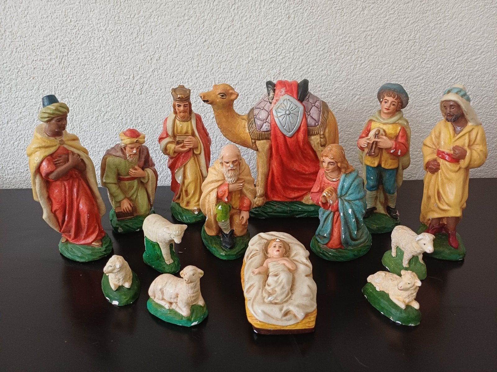 Vintage kerstgroep gips, Ophalen of Verzenden, Gebruikt