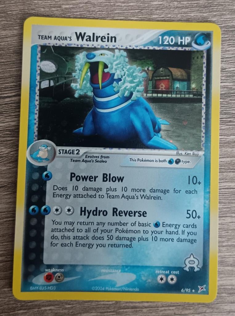 Team Aqua's Walrein holo EX Team Magma vs Team Aqua, Ophalen of Verzenden, Zo goed als nieuw, Losse kaart, Foil