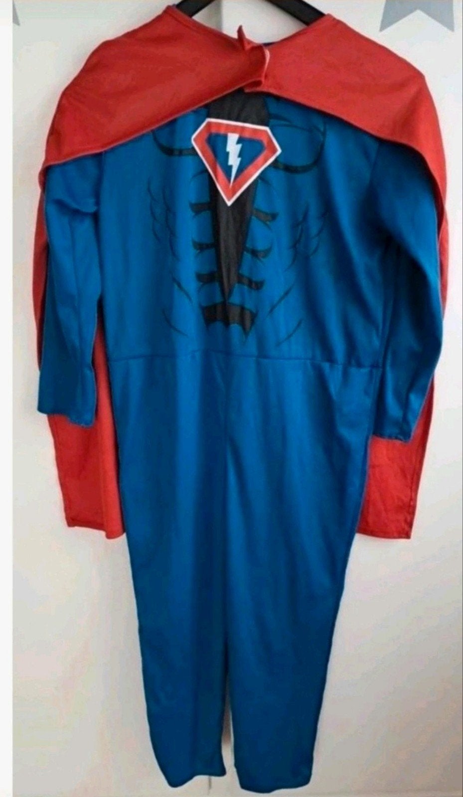 Carnaval verkleed 128/140 onesie superheld pak met cape, Ophalen of Verzenden, 122 t/m 128, Jongen of Meisje