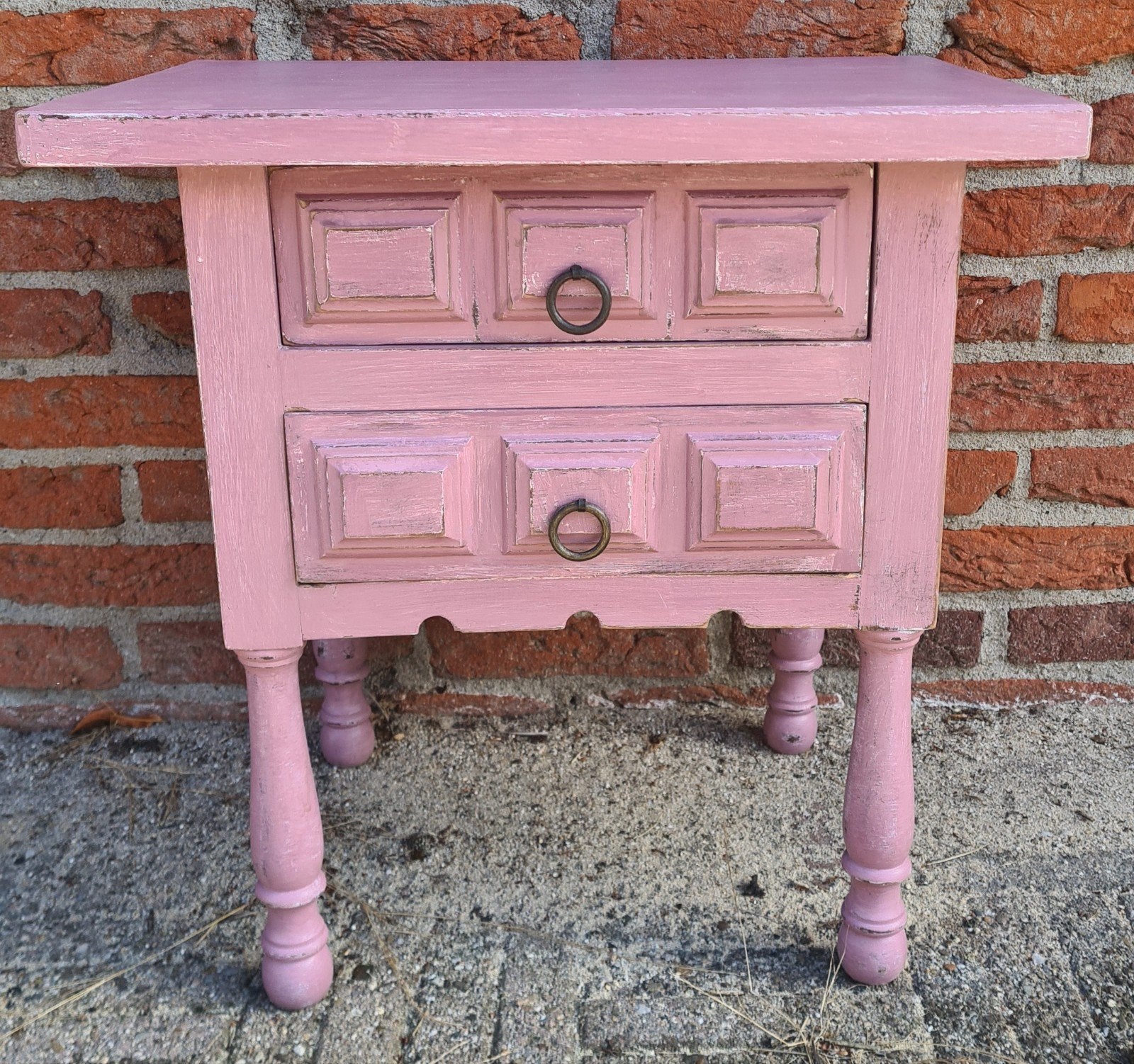 Spaans ladenkastje vintage stijl oud roze brocante, Ophalen, Minder dan 50 cm, 1 of 2 laden, Zo goed als nieuw