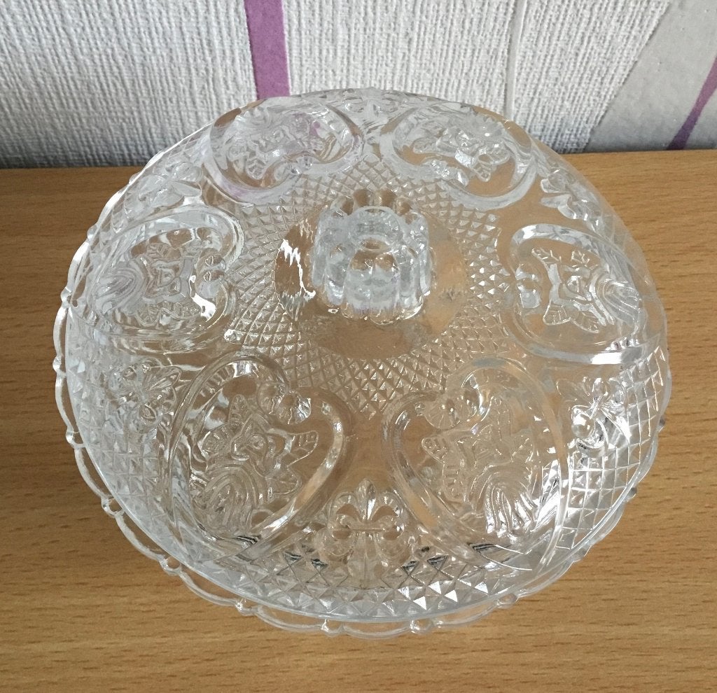 Glazen bonbonschaaltje met deksel, Ophalen of Verzenden, Gebruikt, Glas