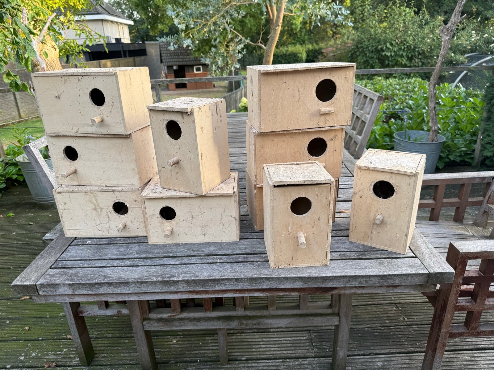 Gebruikte nestkastjes, kunnen nog een aantal ronden mee., Ophalen of Verzenden, Gebruikt, Kooi-accessoires