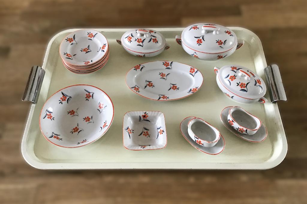 Vintage Boheems porseleinen kinderservies, Antiek en Kunst, Ophalen of Verzenden