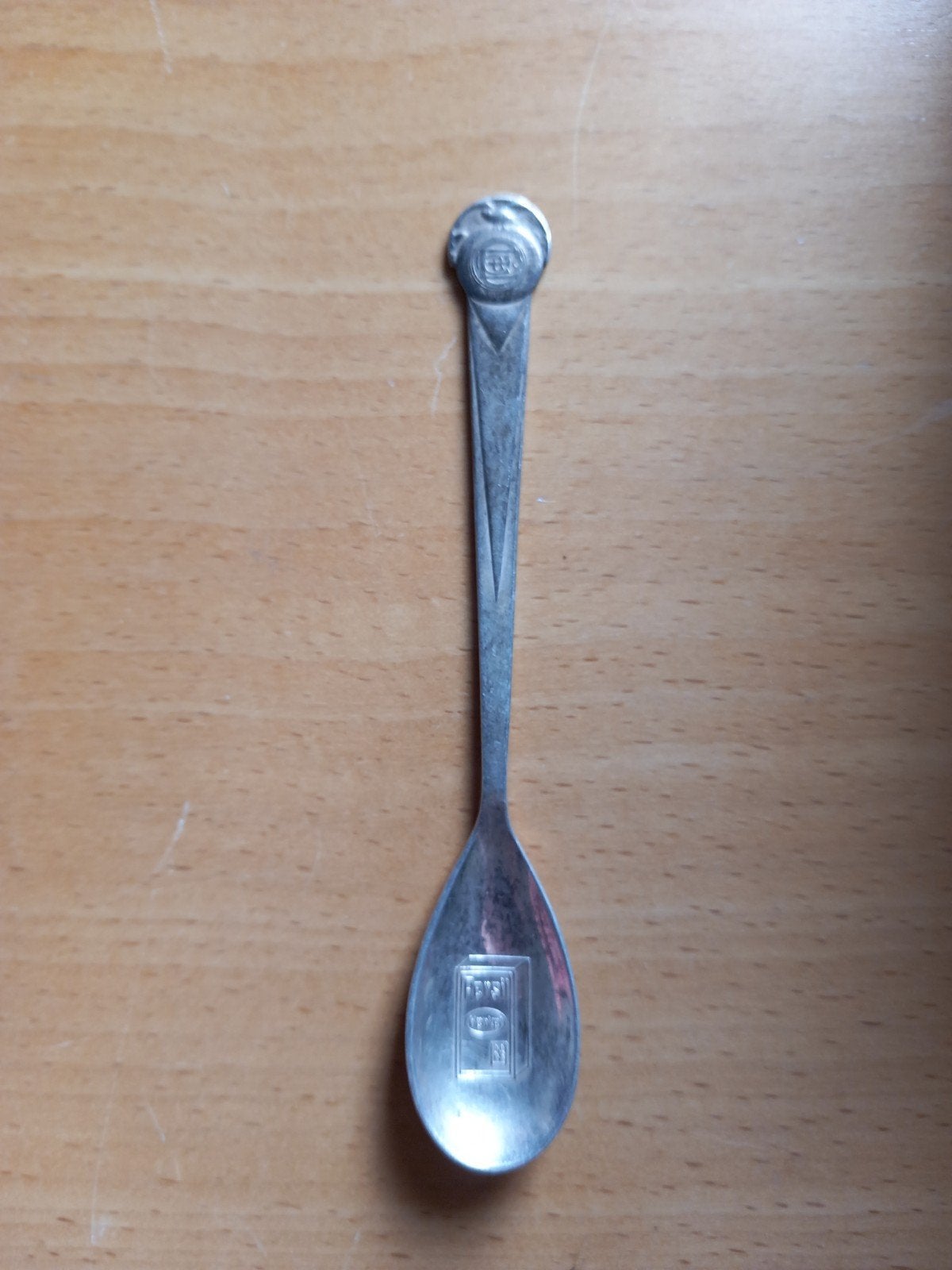 Theelepel met pak persil wasmiddel in lepelschep Henkel, Antiek en Kunst, Ophalen of Verzenden