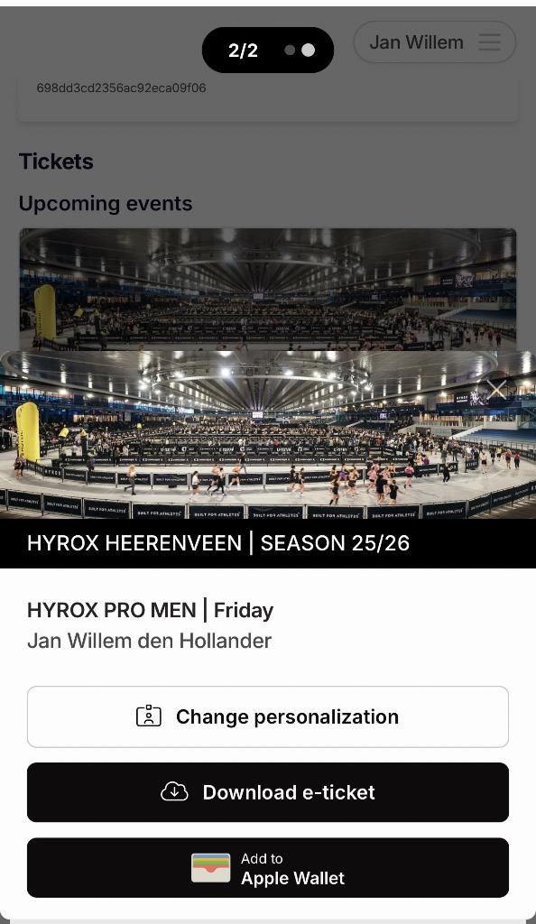 Hyrox Men Pro Solo Heerenveen, Eén persoon