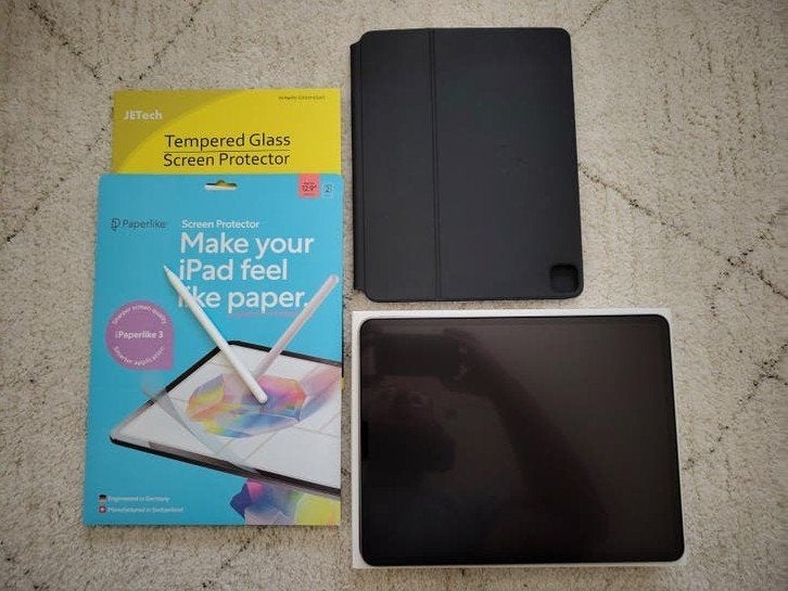 iPad Pro 12.9" (2022) Space Grey met Magic Keyboard & Pencil, Apple iPad, 12 inch, Ophalen of Verzenden, Zo goed als nieuw