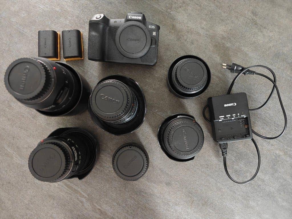 Canon EOS R + 5 lenzen (35, 50, 17-40, 24-105 en 70-300mm), Audio, Tv en Foto, Fotocamera's Digitaal, Ophalen, Lensdop, Gebruikt