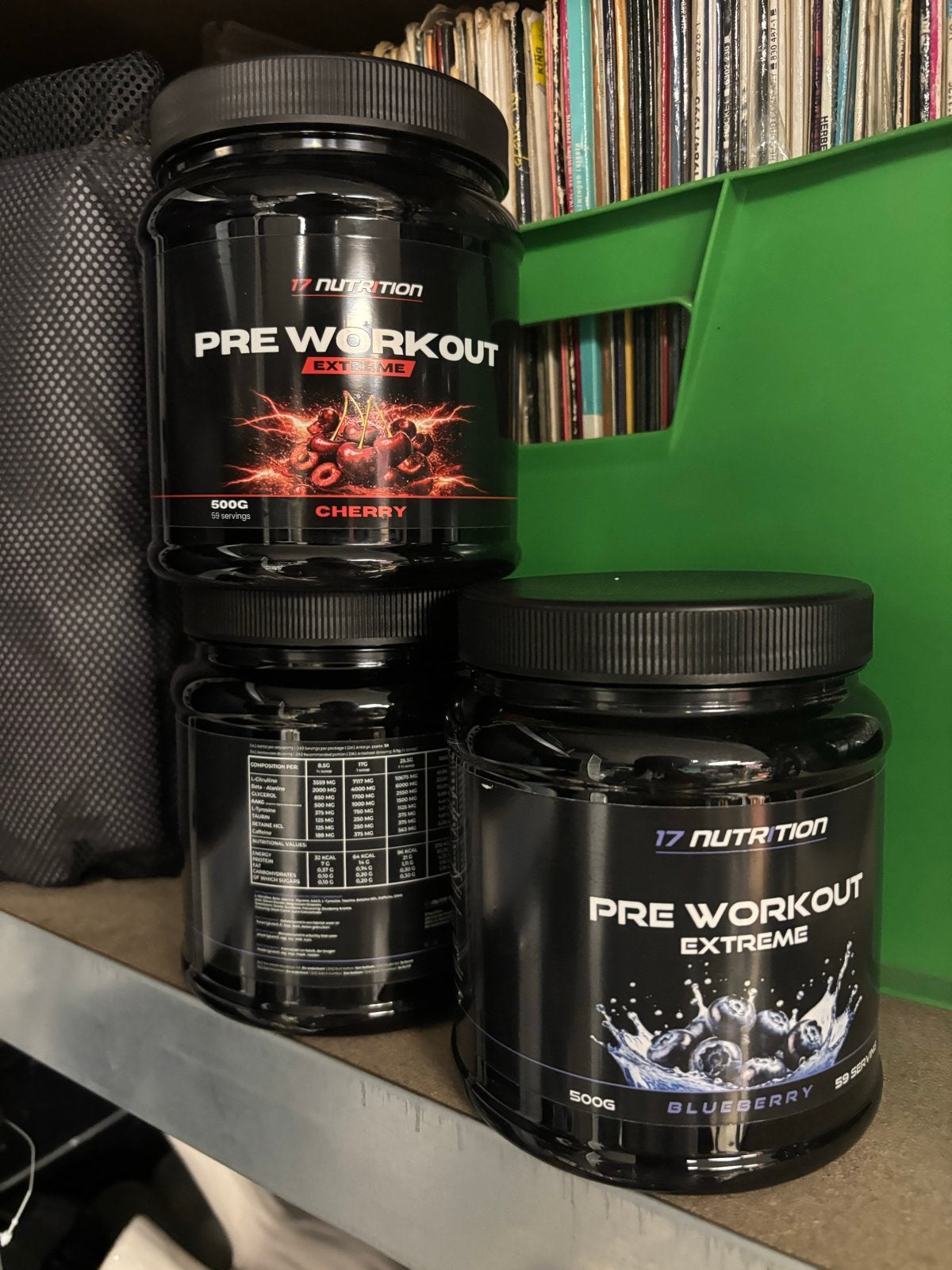 3 potten 17 Nutrition Pre Workout Extreme Cherry & Blueberry, Ophalen of Verzenden, Nieuw, Overige typen