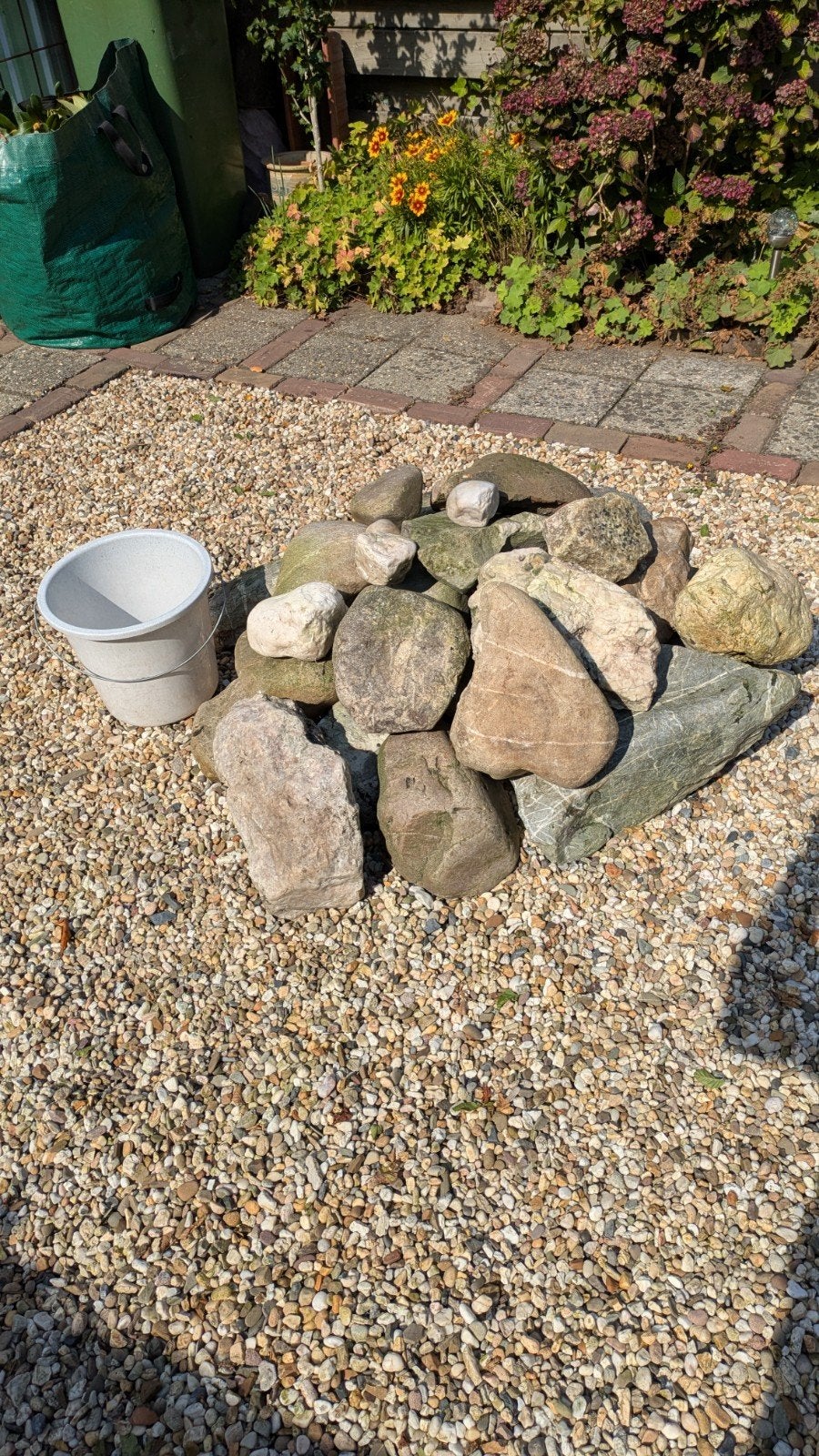 Decoratie tuinstenen., Tuin en Terras, Ophalen, Gebruikt, Bruin, Kei