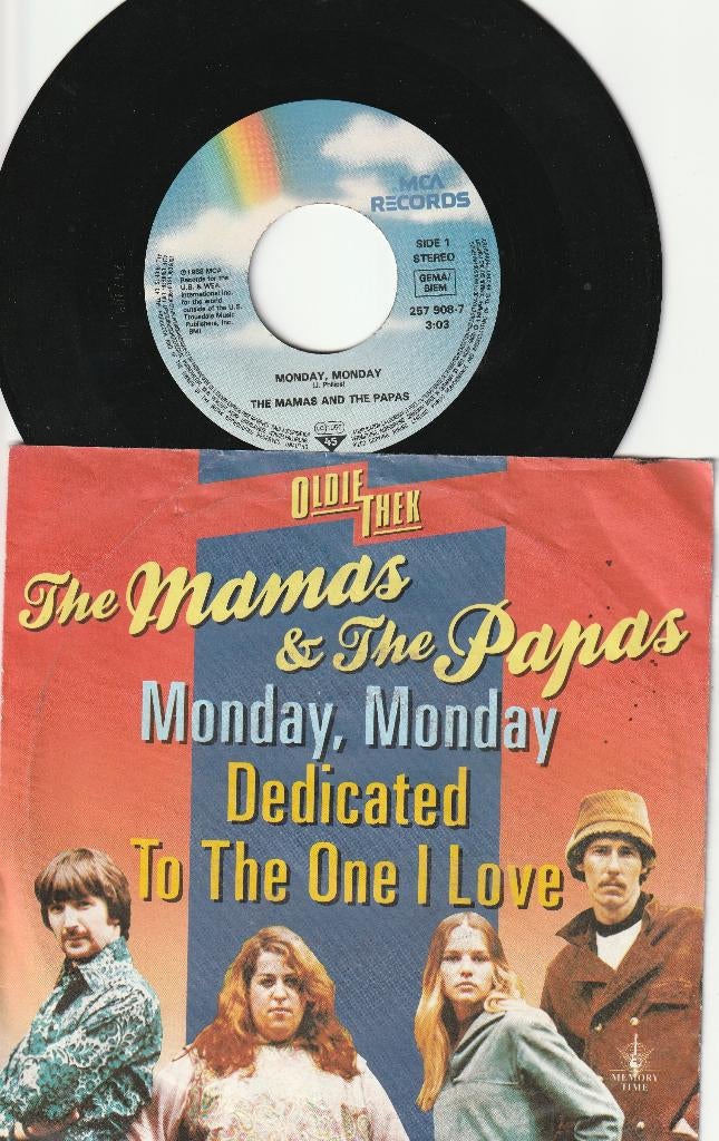 Mamas And Papas - Monday Monday/Dedicated to the one I love, Ophalen, Gebruikt, Pop
