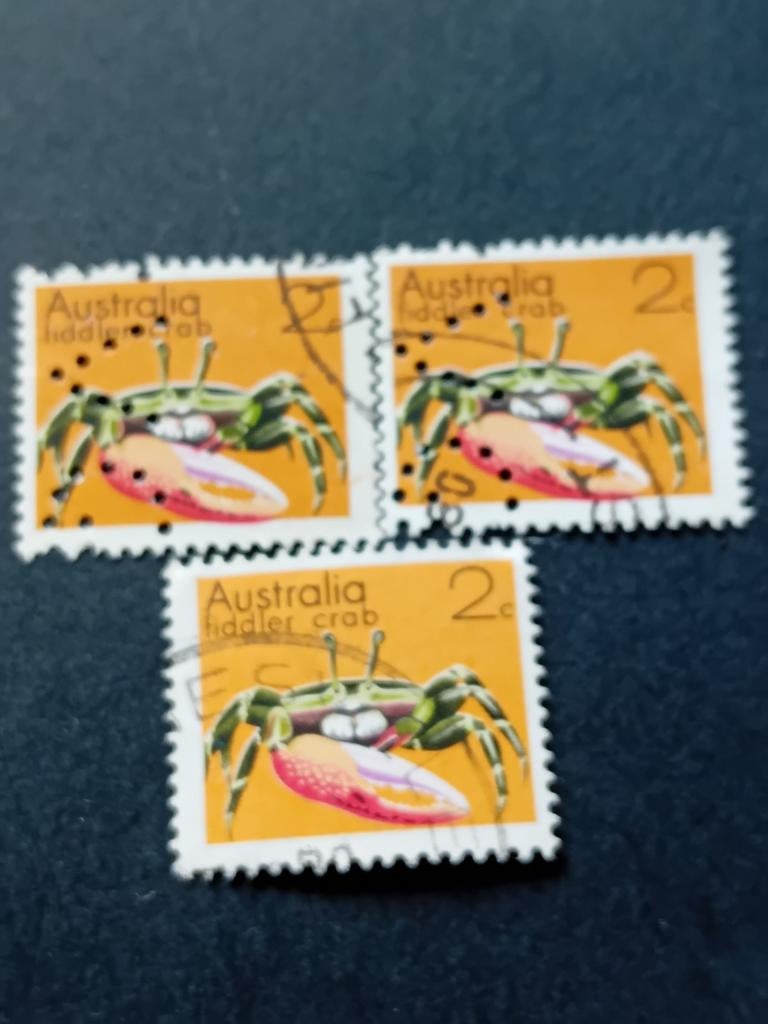 Australische postzegels - Fiddler Crab (3 stuks), Ophalen of Verzenden, Gestempeld