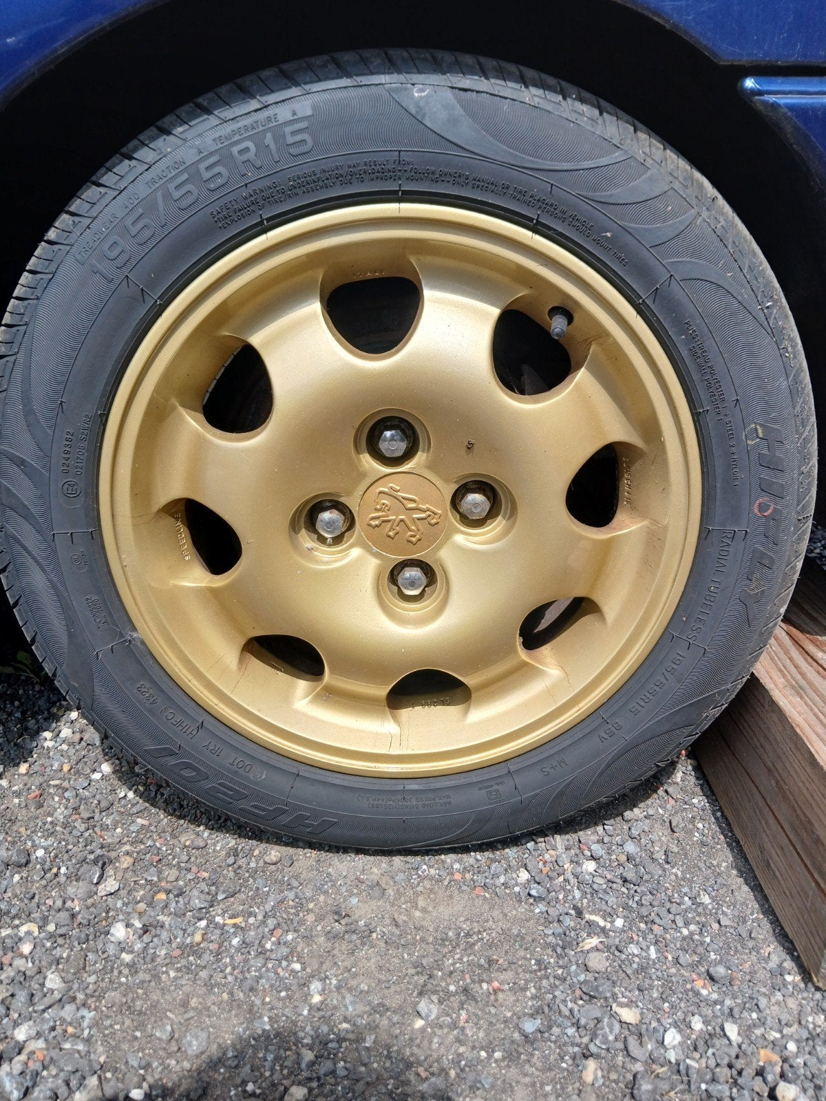 Peugeot 205/6 GTI speenline 195/55R15 Banden en Velgen Goud, Auto-onderdelen, Banden en Velgen, Ophalen, Gebruikt, 15 inch, Banden en Velgen