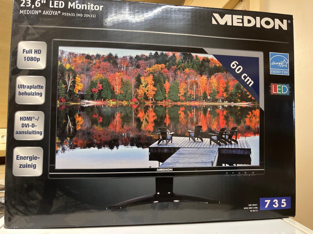 Medion Akoya P55431 LED Monitor - Full HD, 23.6 inch, Ophalen of Verzenden, Zo goed als nieuw