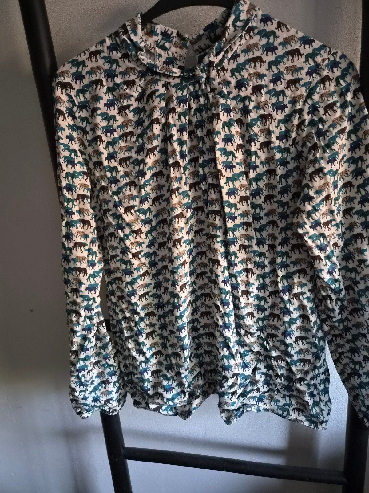 Geisha top blouse met leuke opdruk, maat M/38, Maat 38/40 (M), Geisha, Meerkleurig, Ophalen of Verzenden