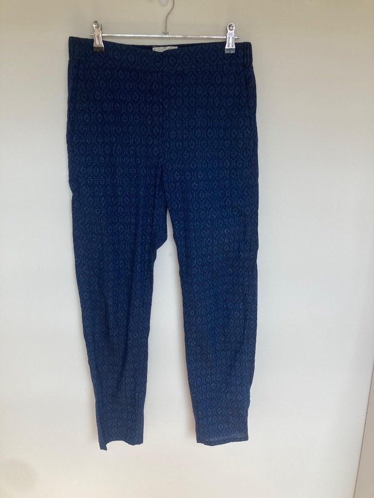 Diega Silvio pull on broek maat S blauw print luchtig recht, Maat 38/40 (M), 6 rue Béranger 75003 Paris, Eshop@diega.fr, Blauw