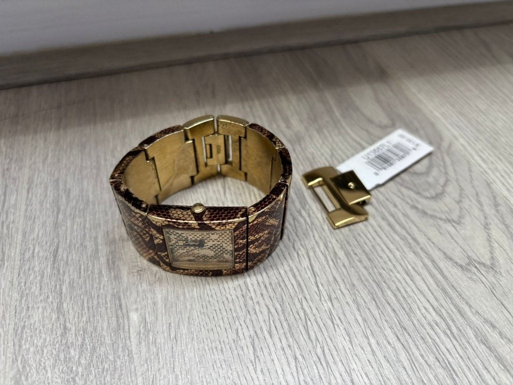 Guess Dameshorloge met Slangenprint en Strass, Ophalen of Verzenden, Gebruikt, Staal, Overige merken