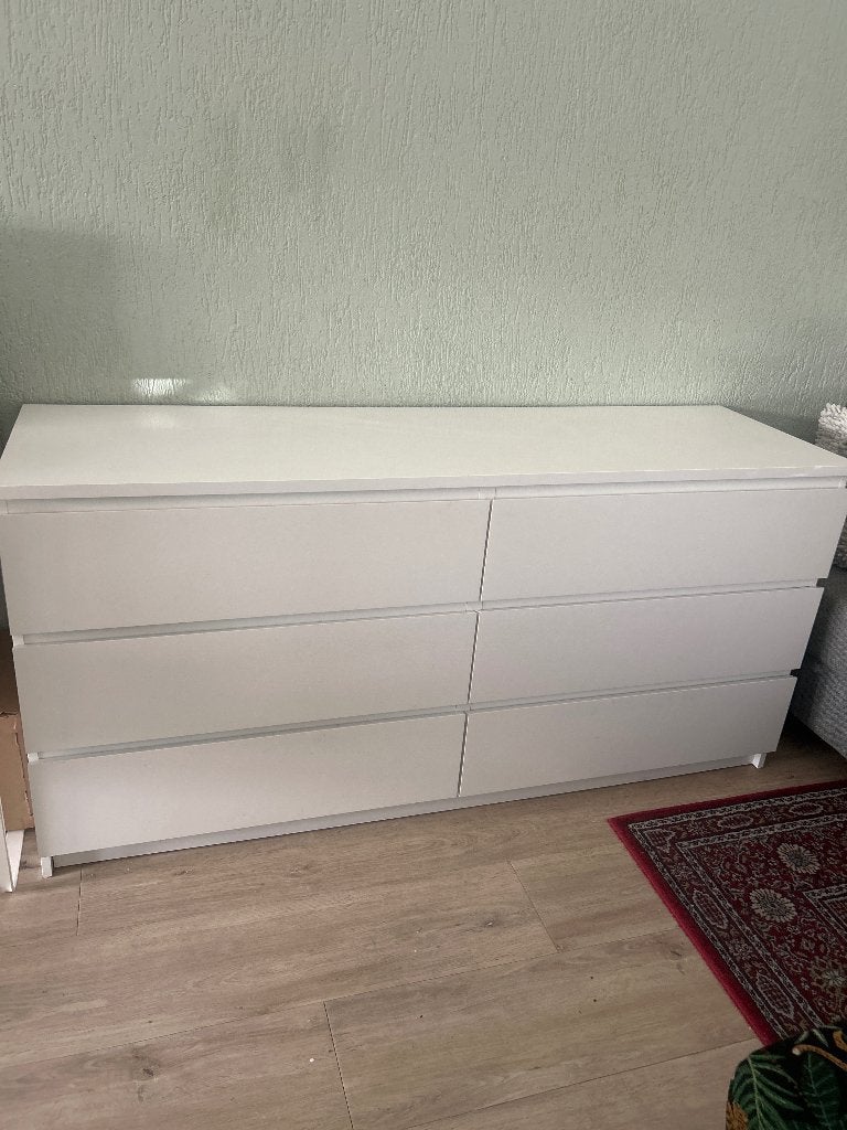 IKEA Malm ladenkast wit, Huis en Inrichting, Kasten | Ladekasten, Ophalen, Gebruikt, 5 laden of meer, 150 tot 200 cm